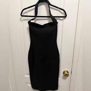 Elegant Black Halter Dress
